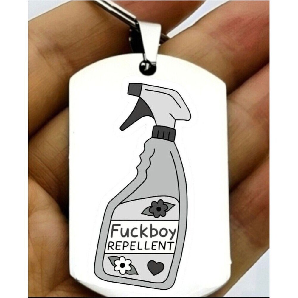 Funny Cute Boy Guy Spray Cute Stainless Steel Keychain